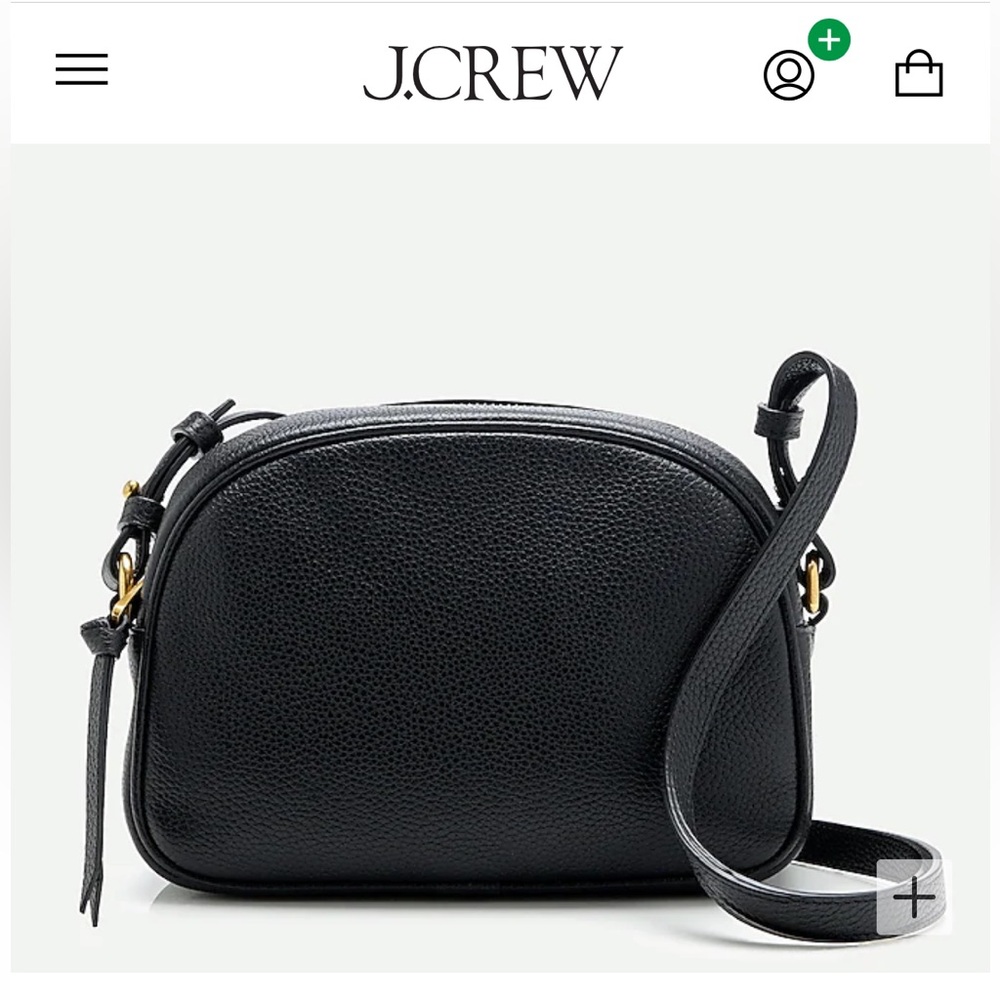 JCREW Real Black Leather Crossbody Purse
